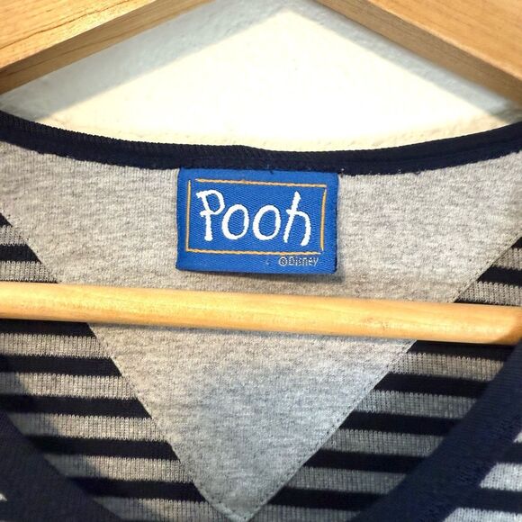 Vintage 90s Winnie the Pooh Embroidered another Free is the Way to Be Striped Te - Picture 4 of 9